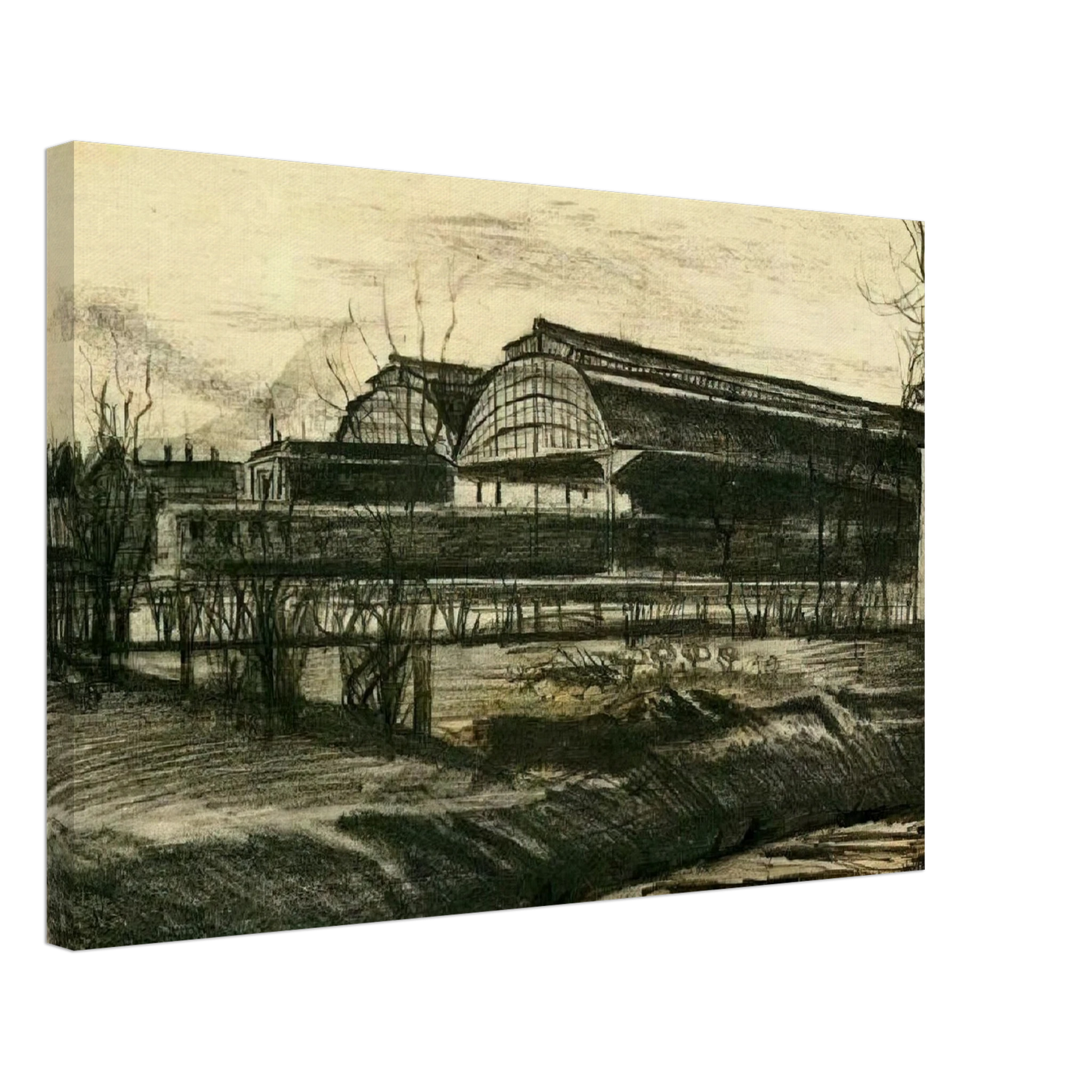 Vincent van Gogh - Station in The Hague Canvas - 40x60 cm / 16x24 inches-canvas