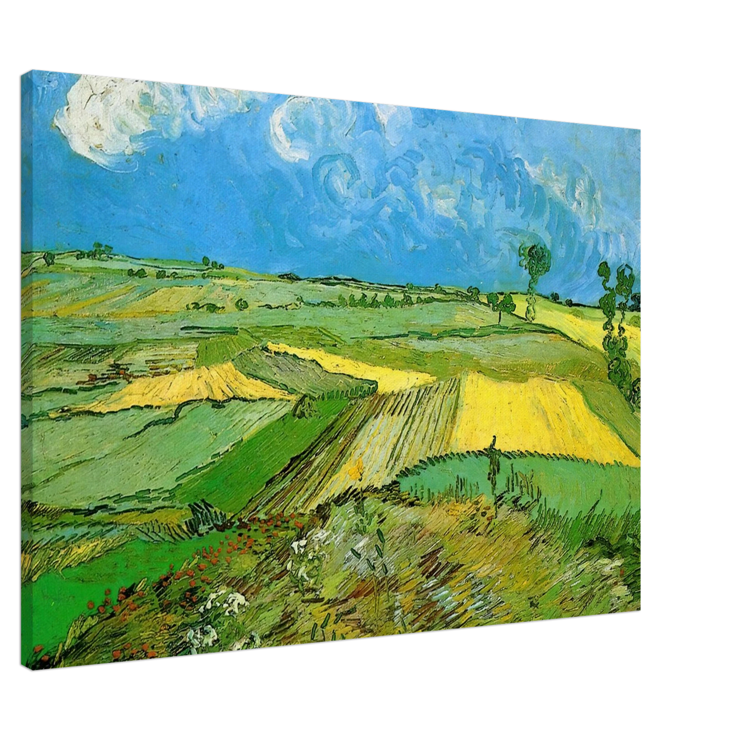 Vincent van Gogh - Wheat Fields at Auvers Under Clouded Sky Canvas - 20x30 cm / 8x12 inches-canvas