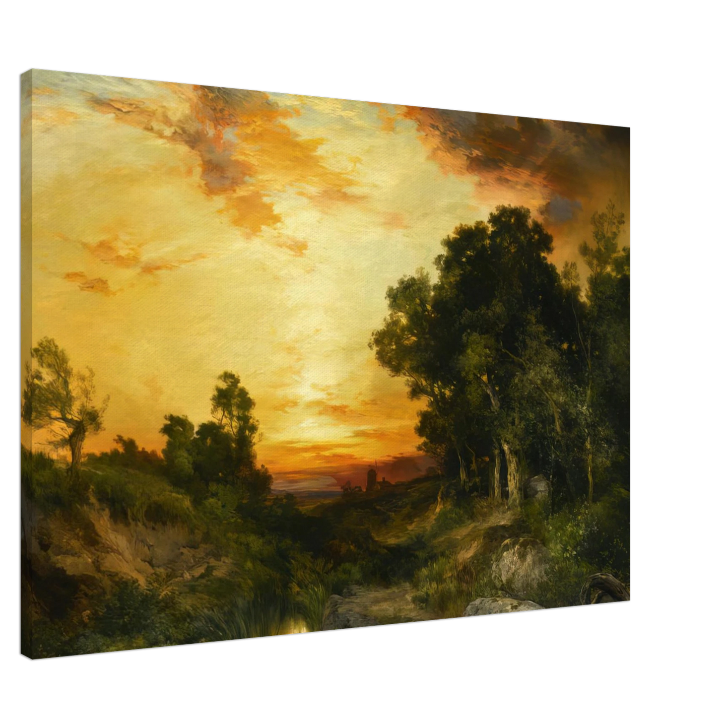 Thomas Moran - Sunset Amagansett Canvas - 20x30 cm / 8x12 inches-canvas