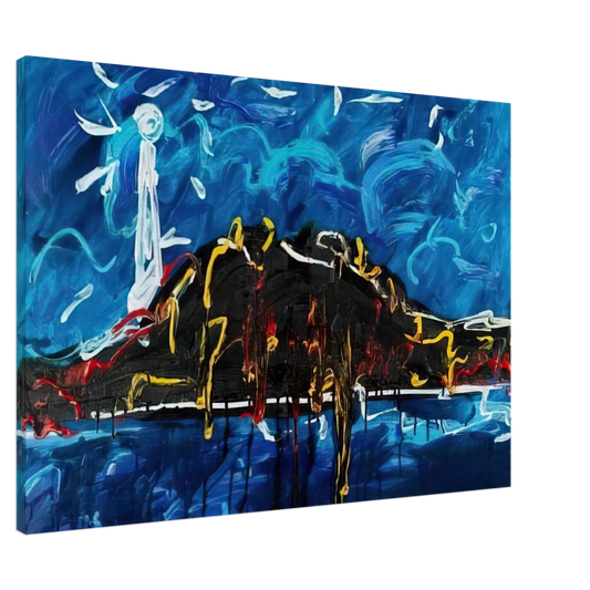 Mario Schifano - Il Vulcano - Art Informel Canvas - 20x30 cm / 8x12 inches-canvas
