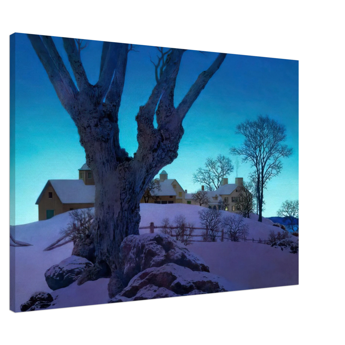 Maxfield Parrish - Hill Top Farm, Winter Canvas - 20x30 cm / 8x12 inches-canvas