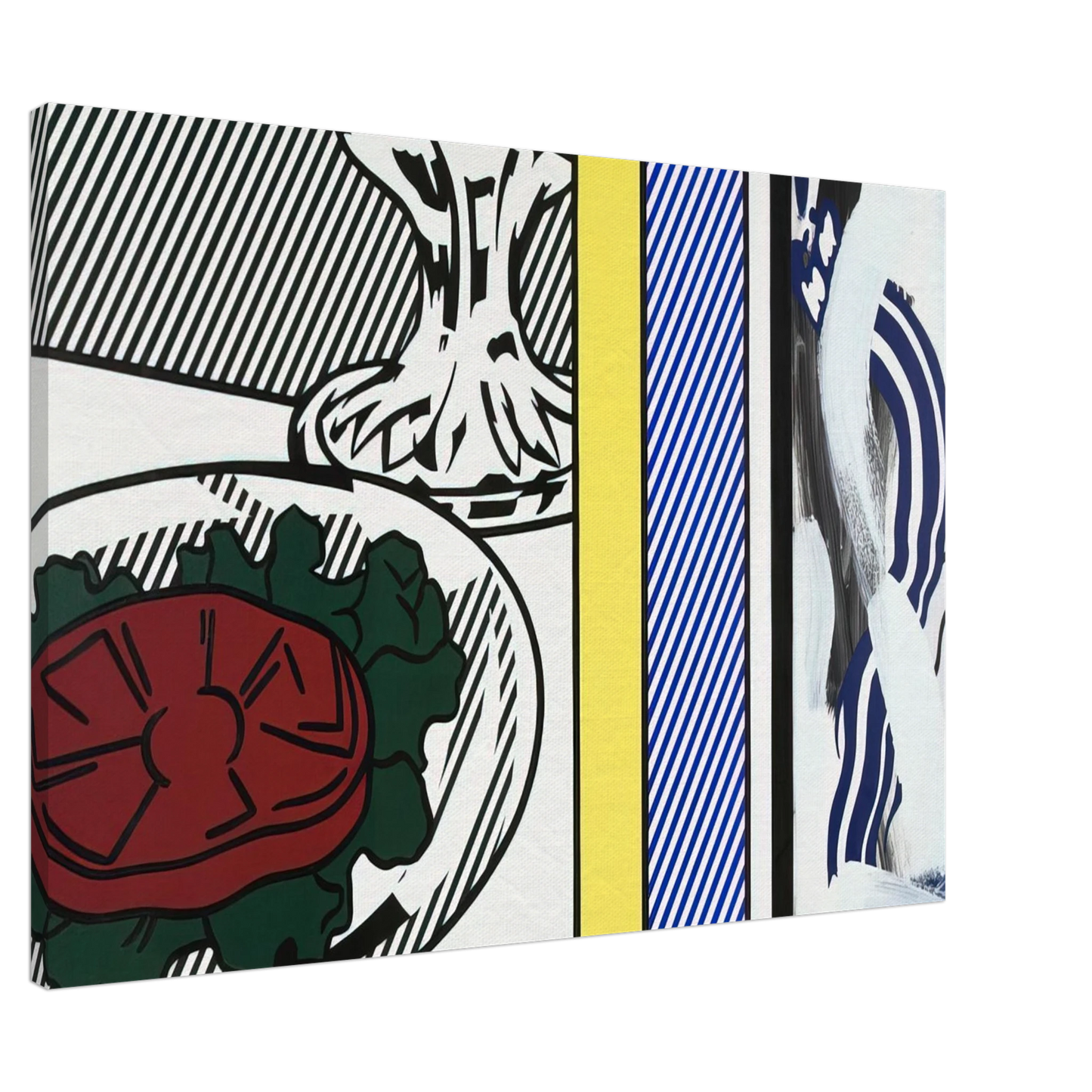 Roy Lichtenstein - TOMATO AND ABSTRACTION 1982 Canvas - 20x30 cm / 8x12 inches-canvas