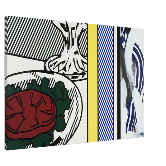 Roy Lichtenstein - TOMATO AND ABSTRACTION 1982 Canvas - 20x30 cm / 8x12 inches-canvas