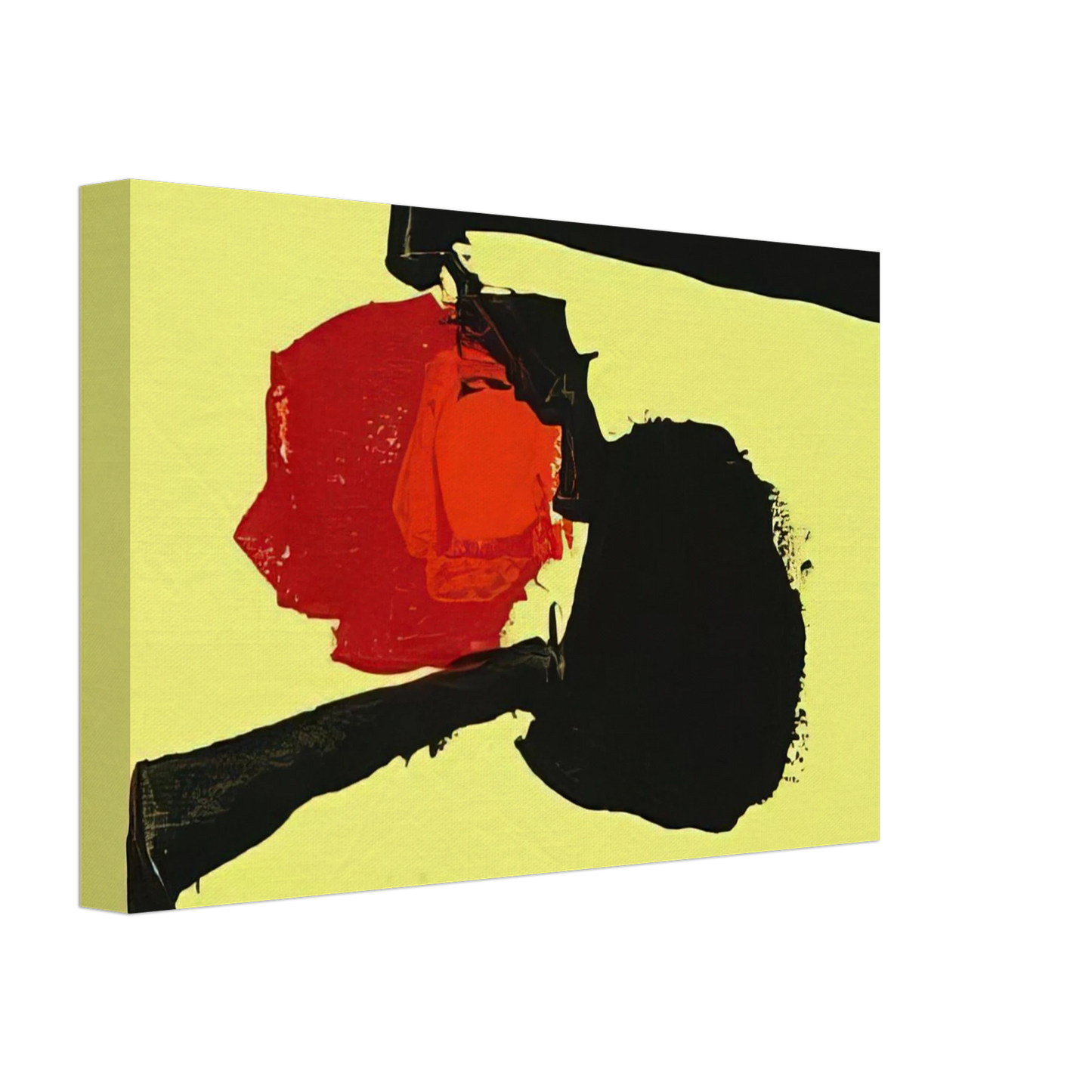 Luis Feito - UNTITLED ABSTRACT IN YELLOW BLACK AND RED 1967 Canvas - 40x60 cm / 16x24 inches-canvas