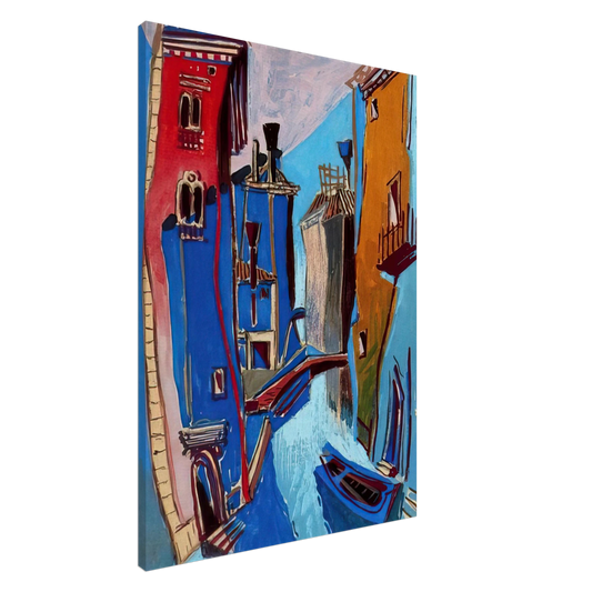Enrico Prampolini - VENICE 1948 Canvas - 20x30 cm / 8x12 inches-canvas