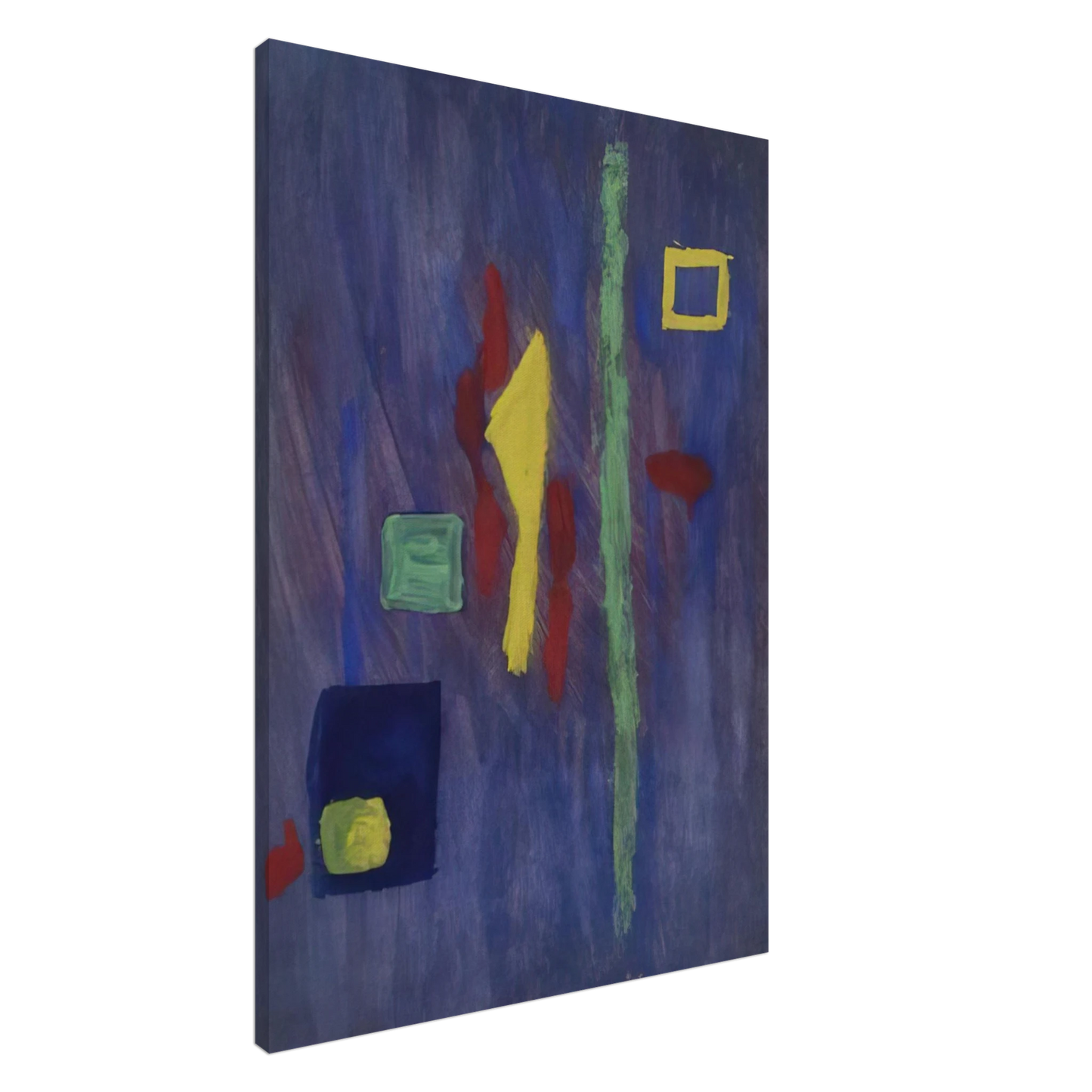 Barnett Newman - Untitled  Red, Yellow and Green Forms on a Purple Ground  Canvas - 20x30 cm / 8x12 inches-canvas