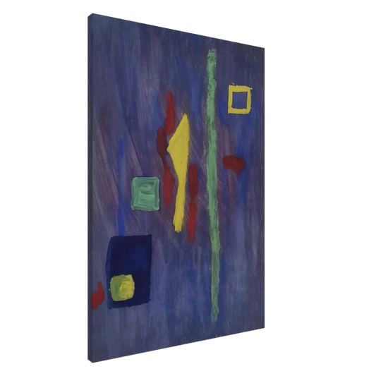 Barnett Newman - Untitled  Red, Yellow and Green Forms on a Purple Ground  Canvas - 20x30 cm / 8x12 inches-canvas