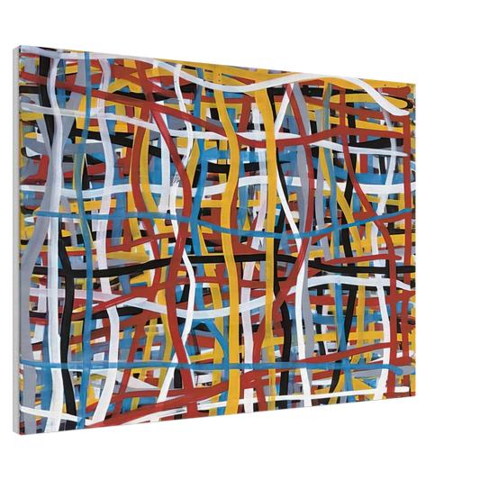 Sol LeWitt - Irregular Vertical and Horizontal Bands of Color Superimposed Canvas - 20x30 cm / 8x12 inches-canvas