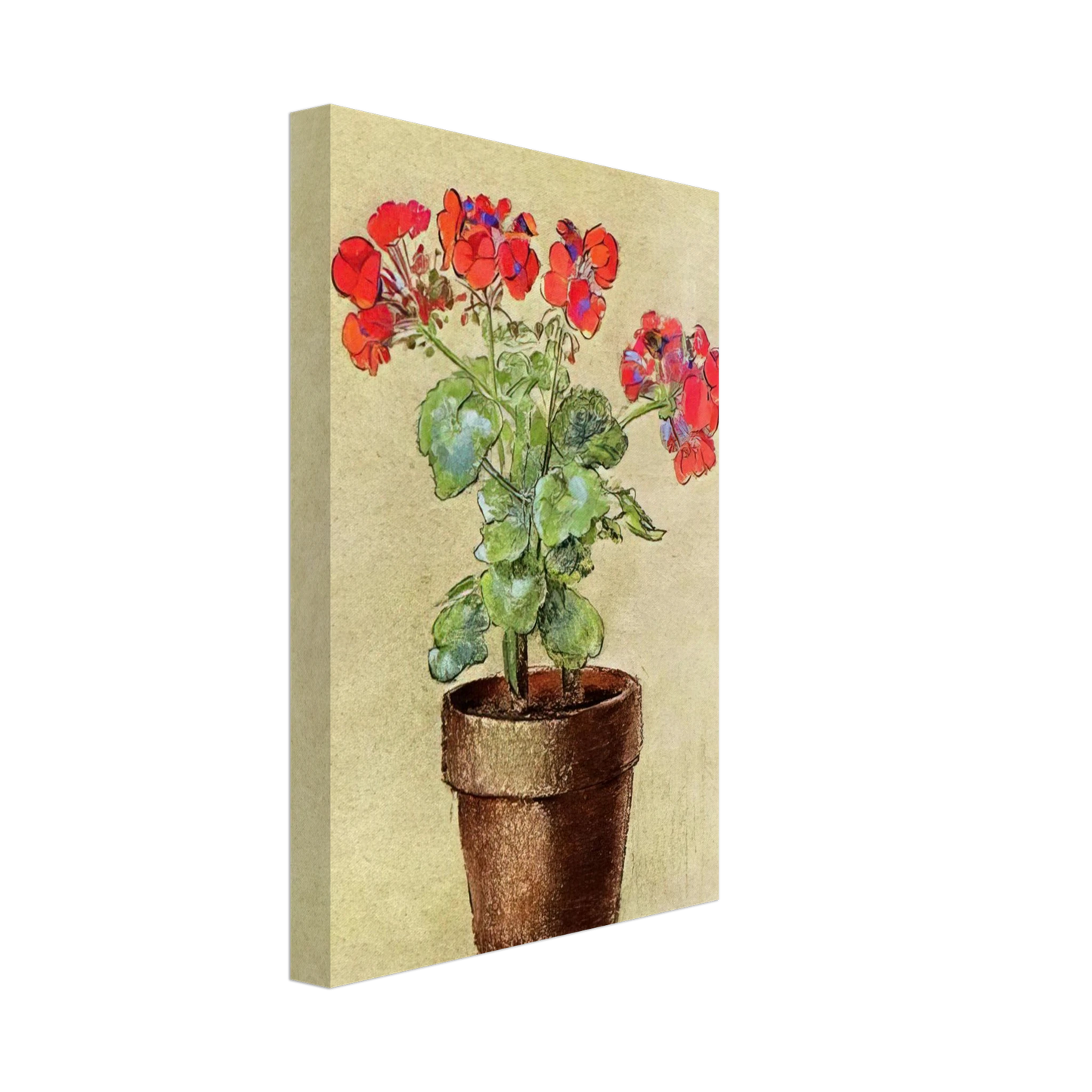 Odilon Redon - GERANIUMS 1902 Canvas - 40x60 cm / 16x24 inches-canvas