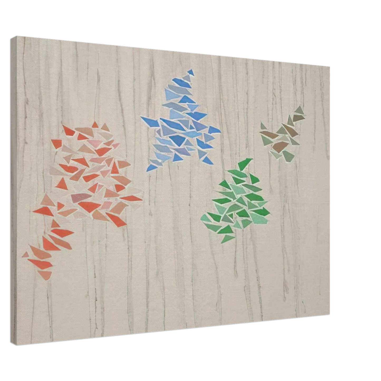 Robert Goodnough - Colors on Gray - 1975 Canvas - 20x30 cm / 8x12 inches-canvas