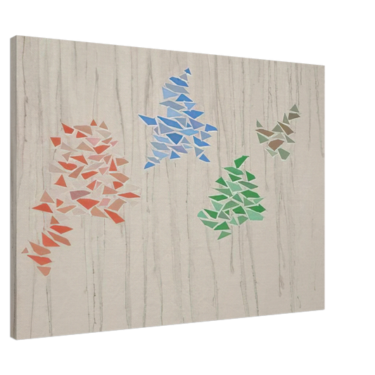 Robert Goodnough - Colors on Gray - 1975 Canvas - 20x30 cm / 8x12 inches-canvas