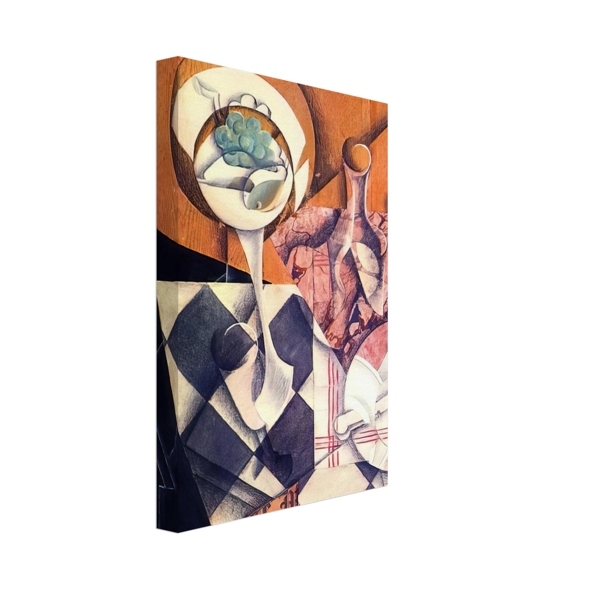 Juan Gris - FRUIT BOWL WITH BOTTLE 1914 Canvas - 70x100 cm / 28x40 inches-canvas