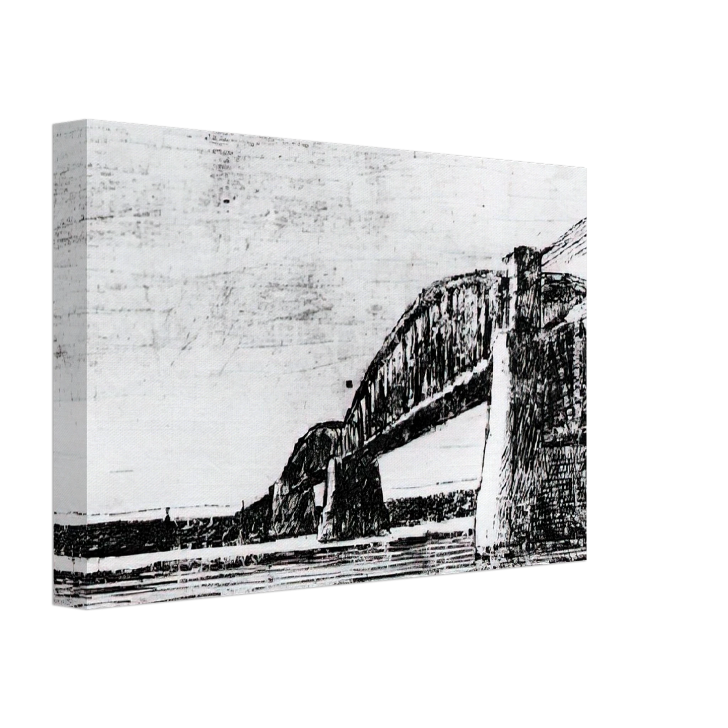 MC Escher - RAILWAY BRIDGE OOSTERBEEK Canvas - 40x60 cm / 16x24 inches-canvas