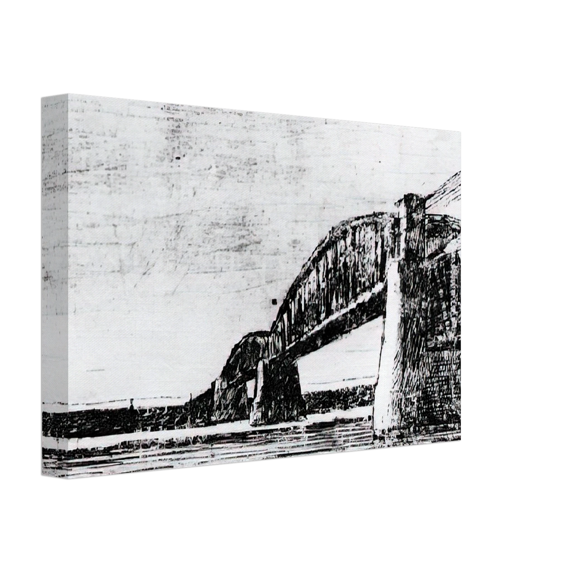 MC Escher - RAILWAY BRIDGE OOSTERBEEK Canvas - 40x60 cm / 16x24 inches-canvas