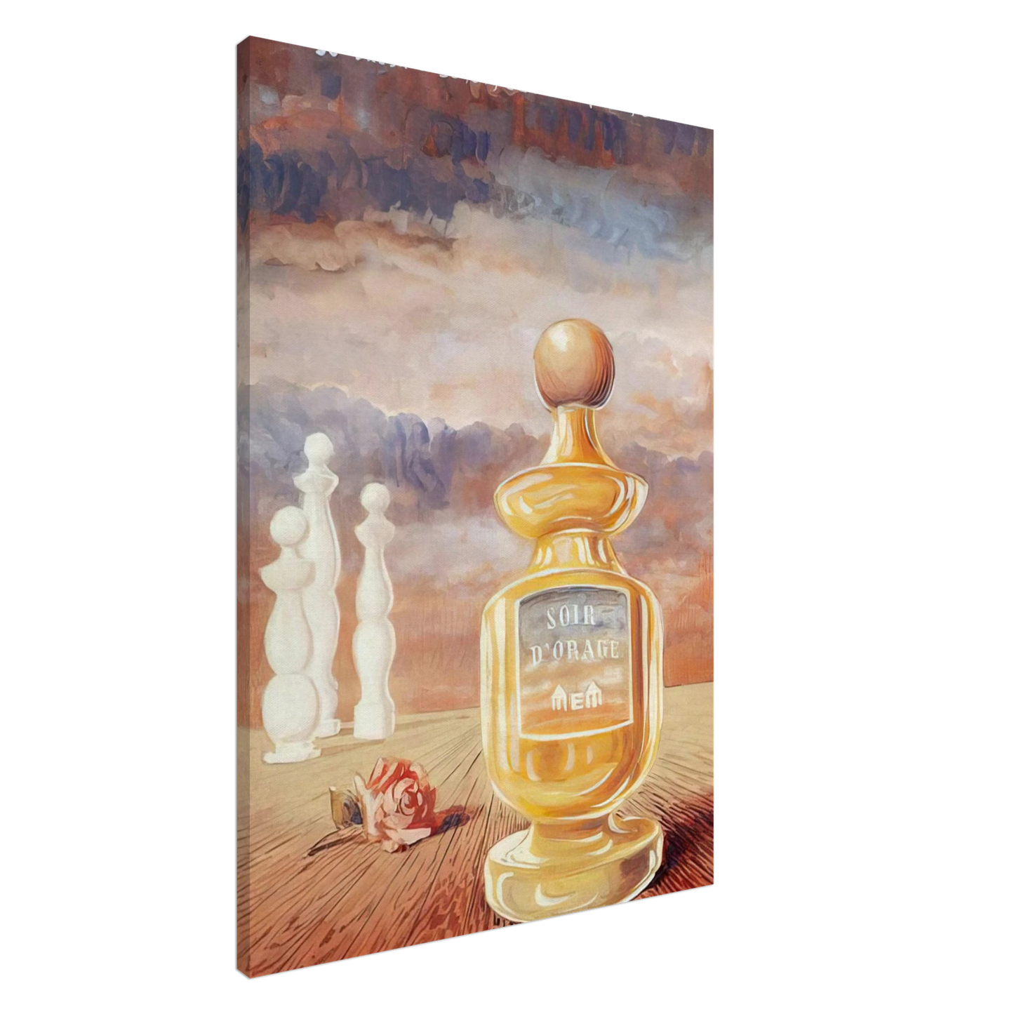 Rene Magritte - SOIR D ORAGE STRANGE PERFUME BY MEM Canvas - 20x30 cm / 8x12 inches-canvas