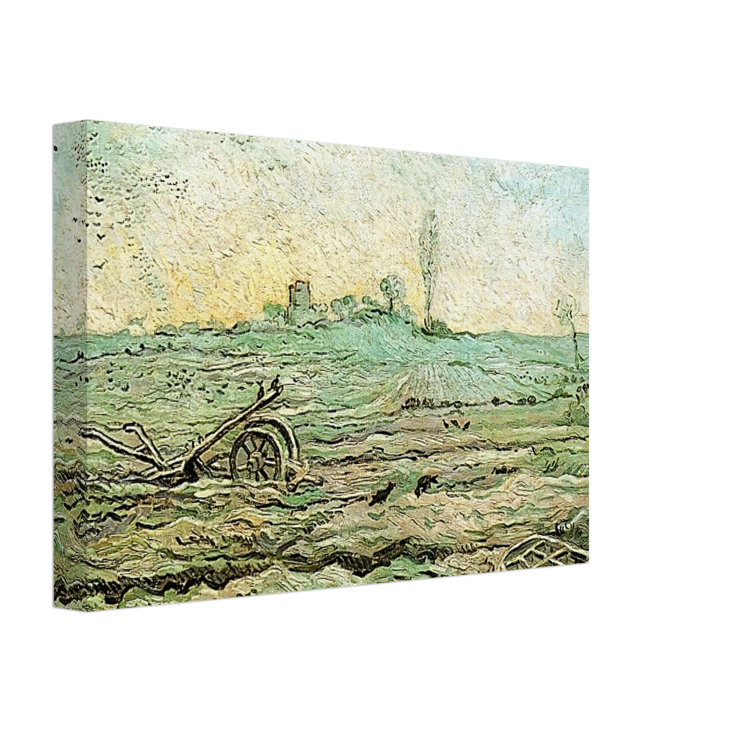 Vincent van Gogh - The Plough and the Harrow after Millet Canvas - 40x60 cm / 16x24 inches-canvas