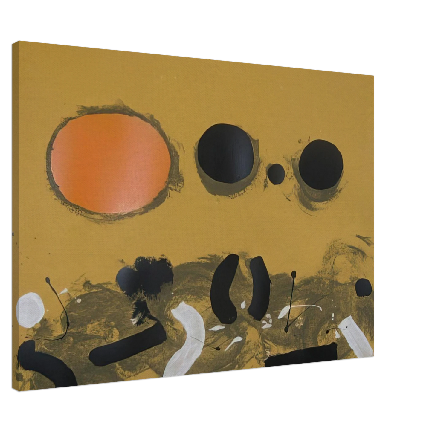 Adolph Gottlieb - Orange Oval - 1972 Canvas - 20x30 cm / 8x12 inches-canvas