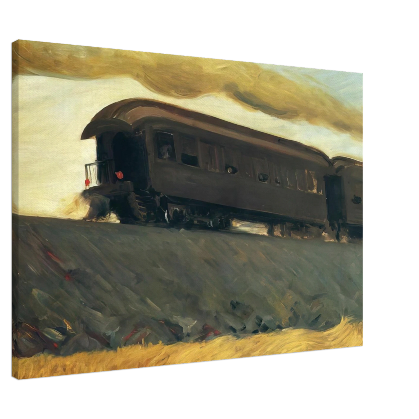 Edward Hopper - Railroad Train Canvas - 20x30 cm / 8x12 inches-canvas