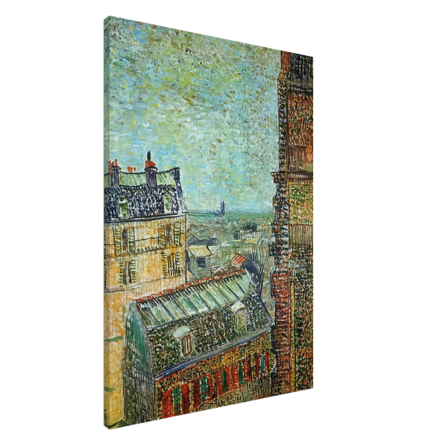 Vincent van Gogh - View of Paris from Vincent's Room in the Rue Lepic Canvas - 20x30 cm / 8x12 inches-canvas