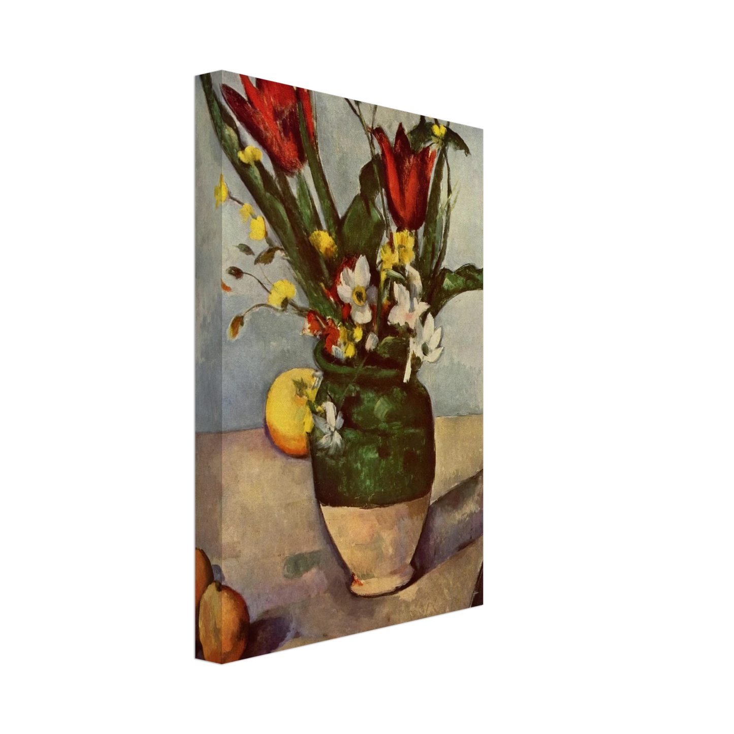 Paul Cezanne - Still Life, Tulips and apples Canvas - 40x60 cm / 16x24 inches-canvas