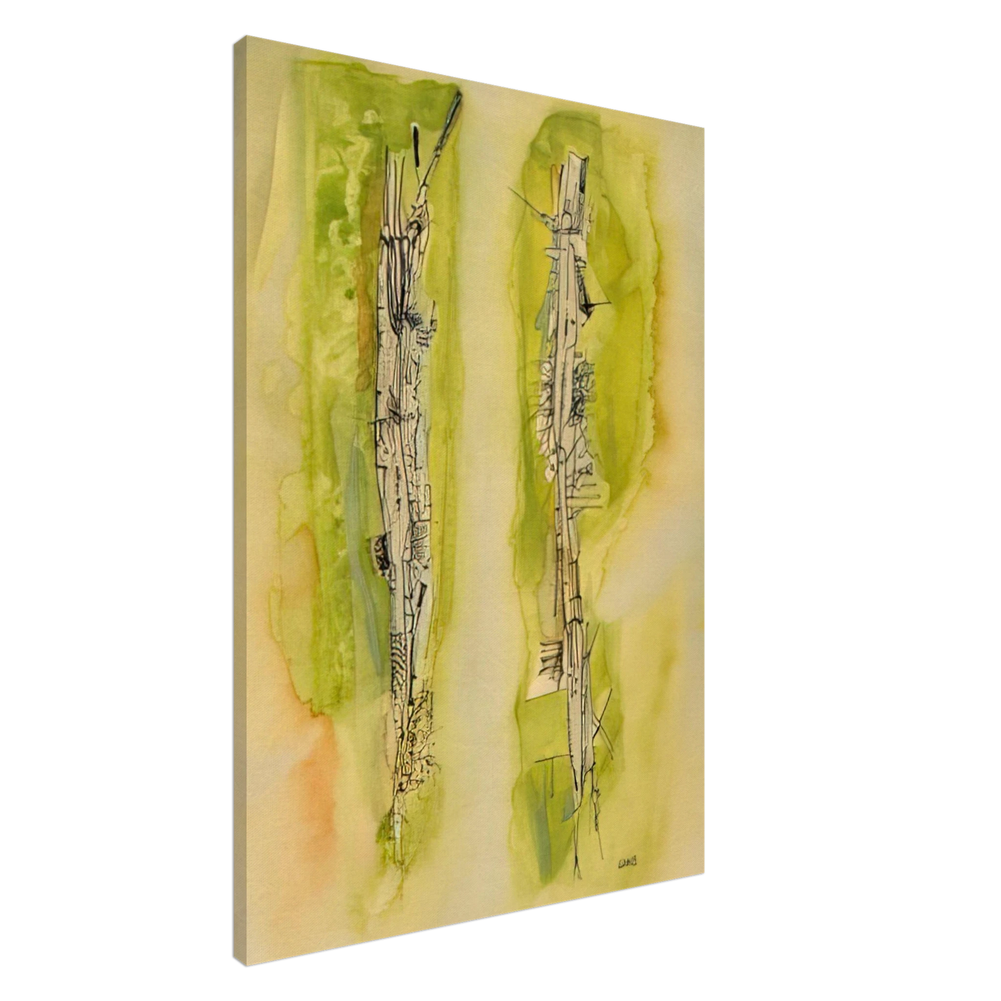 Wols - Untitled - 1940 Canvas - 20x30 cm / 8x12 inches-canvas