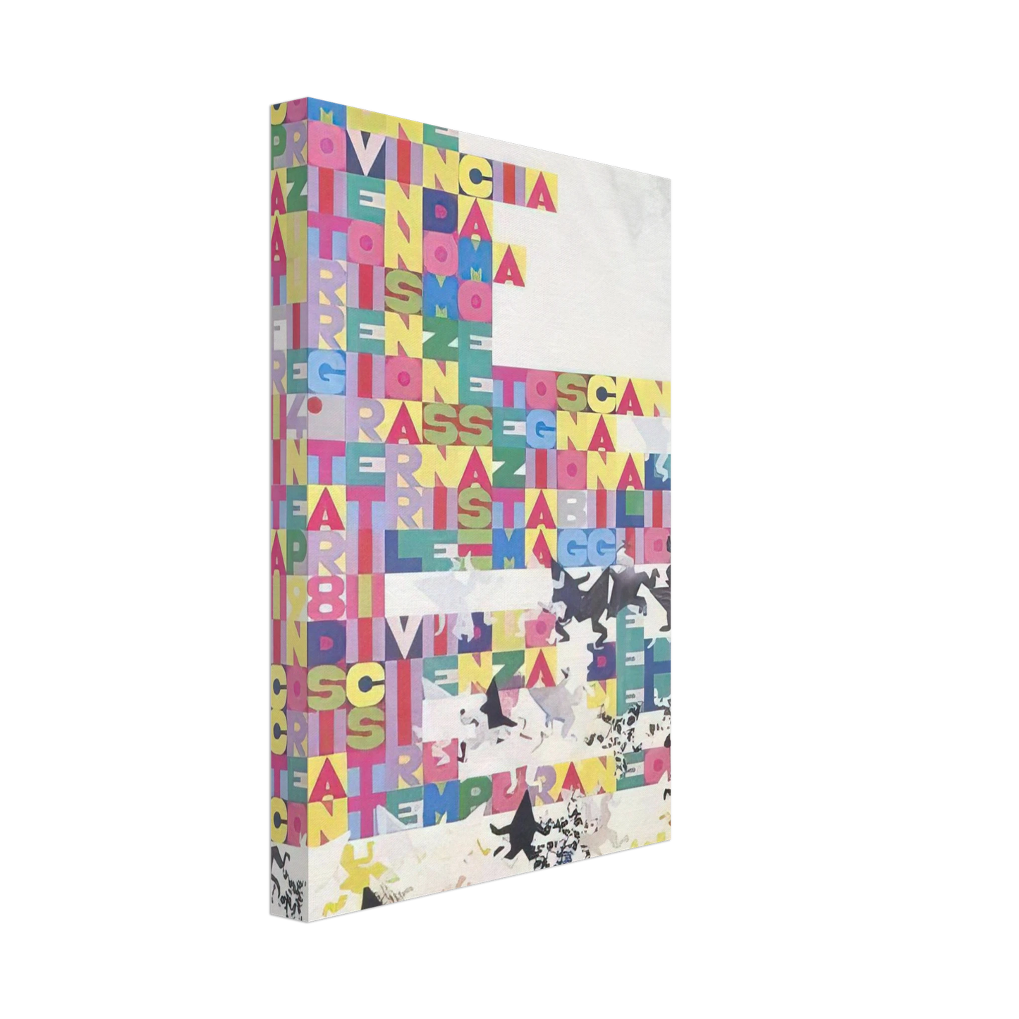 Alighiero Boetti - RASSEGNA INTERNAZIONALE TEATRI STABILI FACCINE COLORATE 1979 Canvas - 70x100 cm / 28x40 inches-canvas