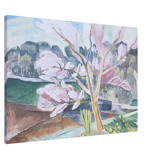 Grace Cossington Smith - Landscape with flowering peach - 1932 Canvas - 20x30 cm / 8x12 inches-canvas