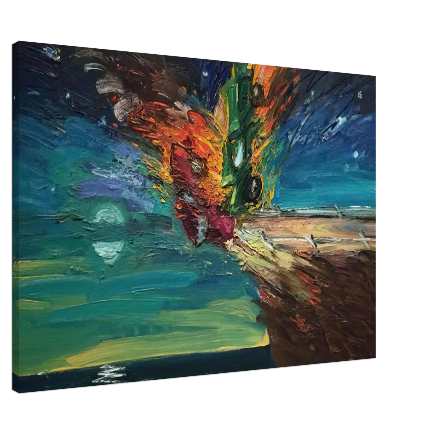 Carlos Almaraz - Over the Edge - 1984 Canvas - 20x30 cm / 8x12 inches-canvas