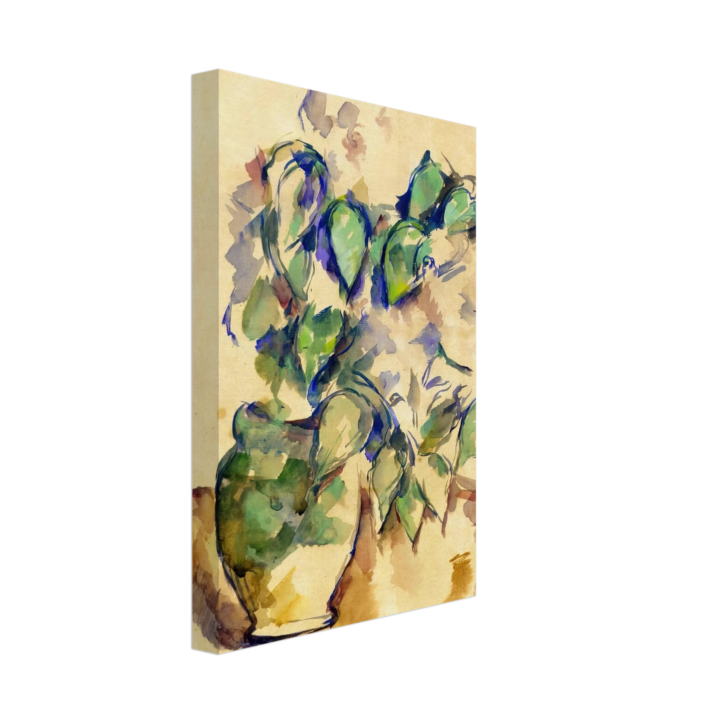 Paul Cezanne - Leaves in a Green Pot Canvas - 40x60 cm / 16x24 inches-canvas