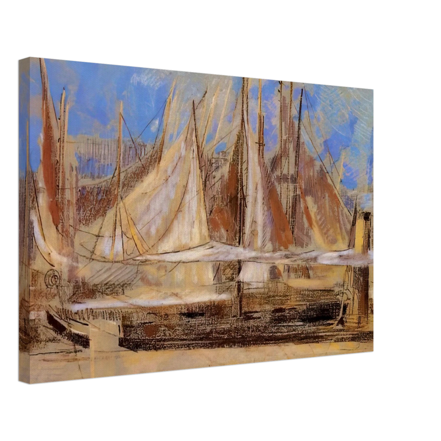 Odilon Redon - YACHTS AT ROYAN 1902 Canvas - 40x60 cm / 16x24 inches-canvas