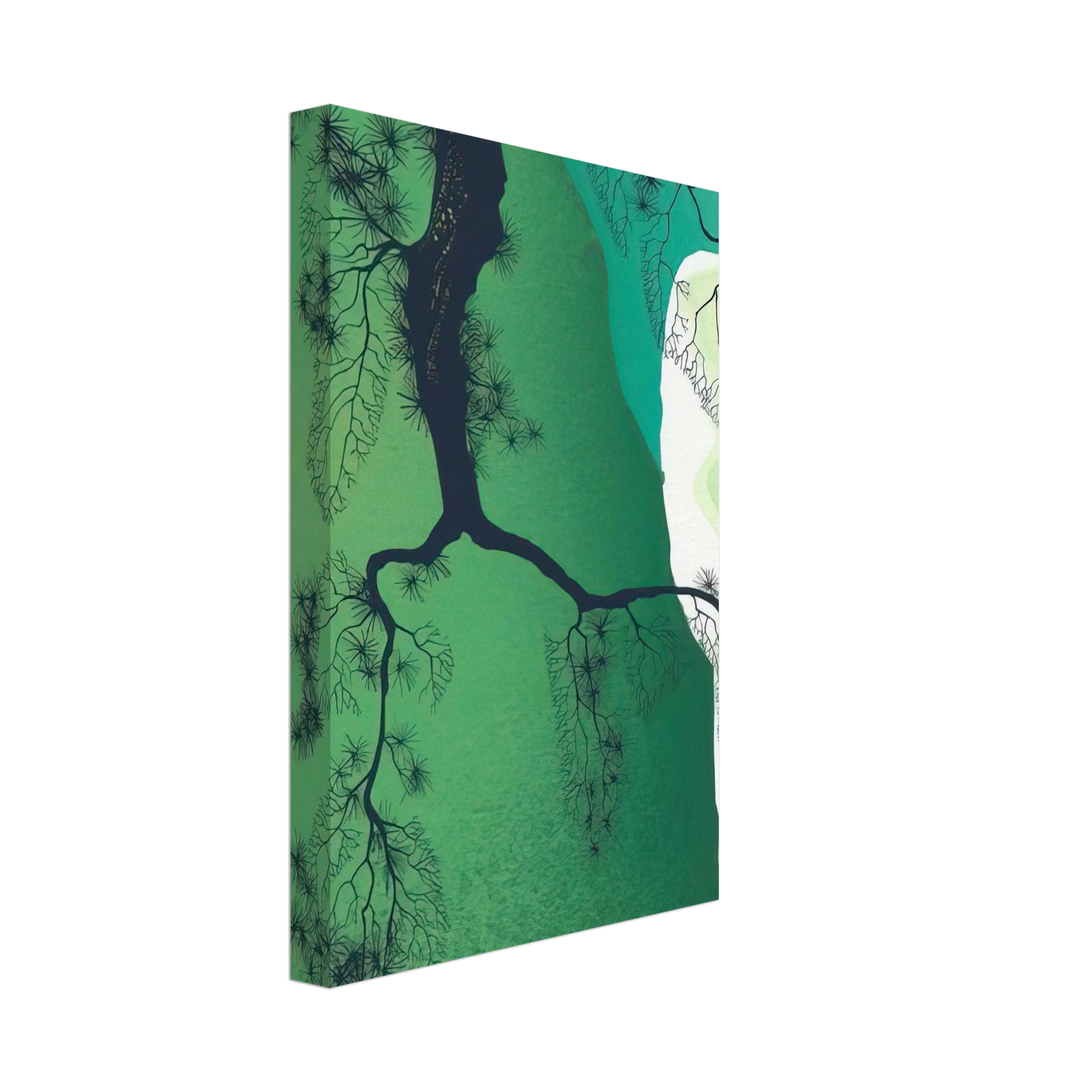 Eyvind Earle - Sea Cliffs and Pine Branch Canvas - 70x100 cm / 28x40 inches-canvas