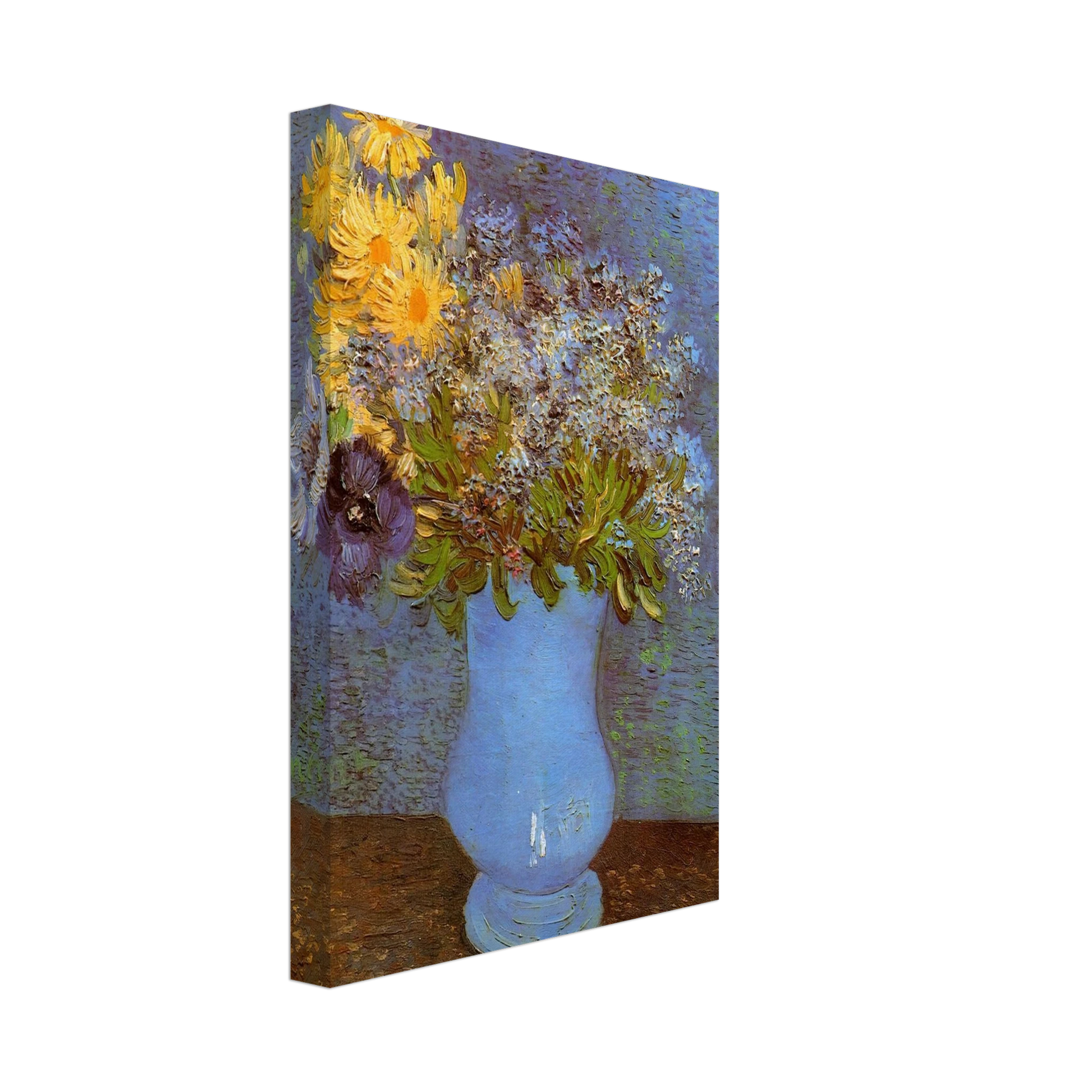 Vincent van Gogh - Vase with Lilacs, Daisies and Anemones Canvas - 40x60 cm / 16x24 inches-canvas