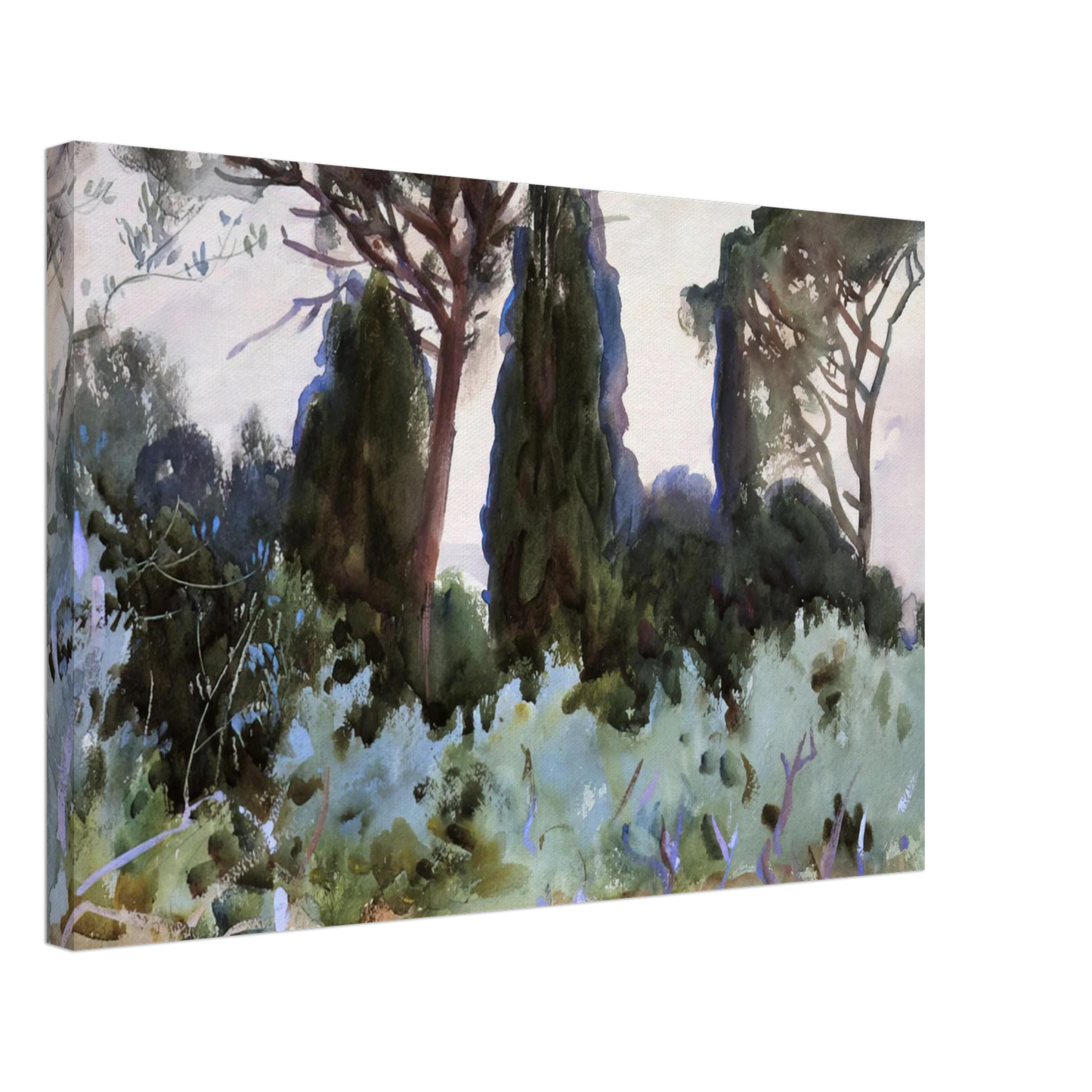 John Singer Sargent - Landscape near Florence Canvas - 70x100 cm / 28x40 inches-canvas