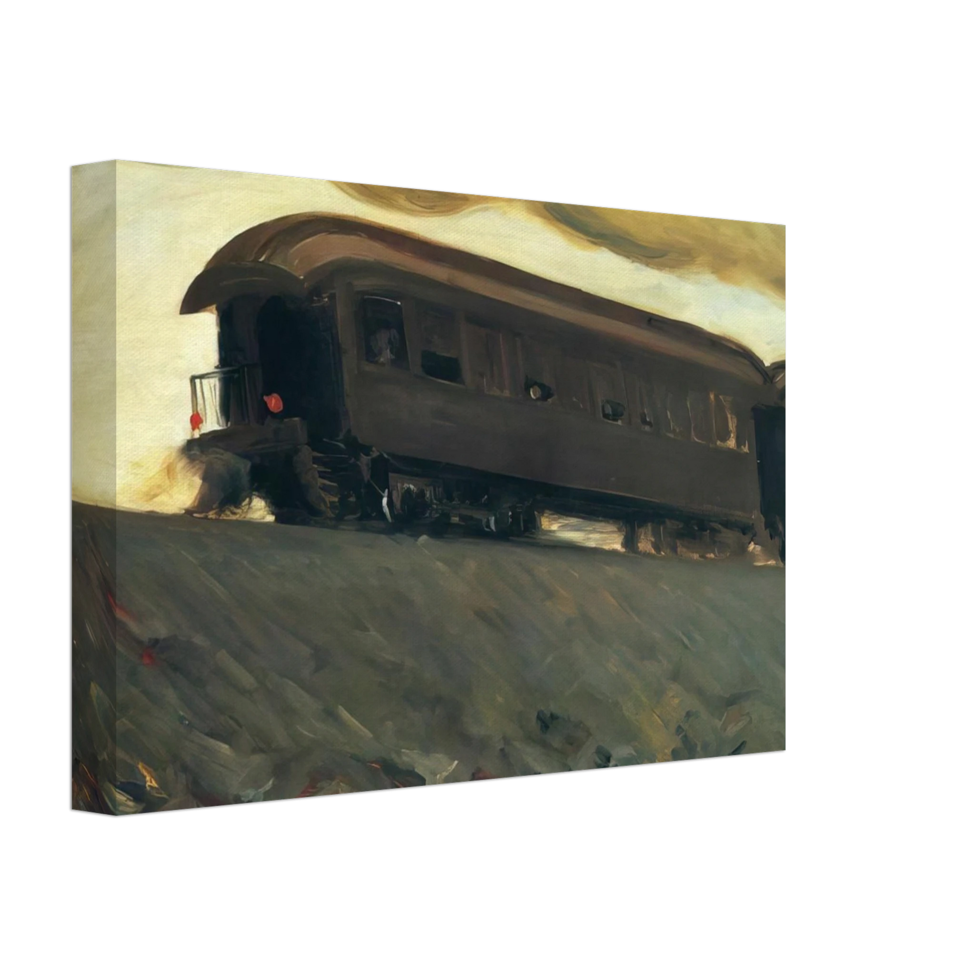 Edward Hopper - Railroad Train Canvas - 70x100 cm / 28x40 inches-canvas