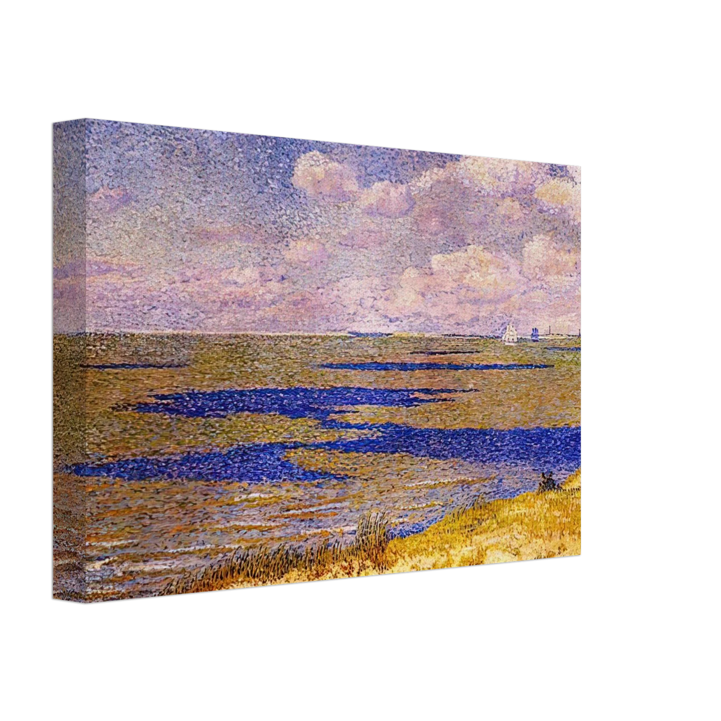 Theo van Rysselberghe - VIEW OF THE RIVER SCHELDT 1893 Canvas - 40x60 cm / 16x24 inches-canvas