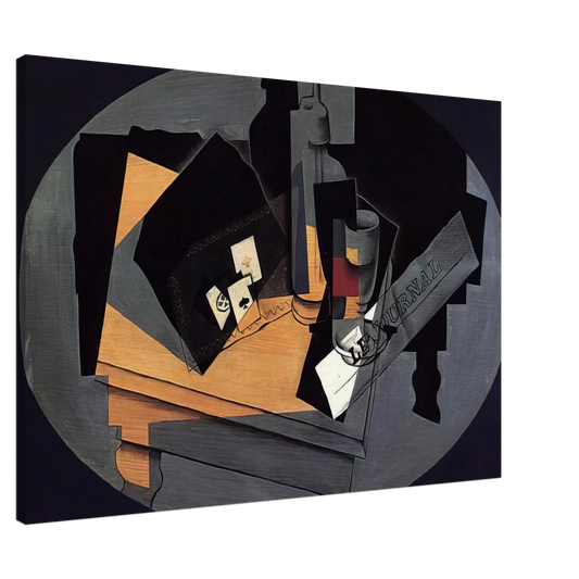 Juan Gris - PLAYING CARDS AND SIPHON 1916 Canvas - 20x30 cm / 8x12 inches-canvas