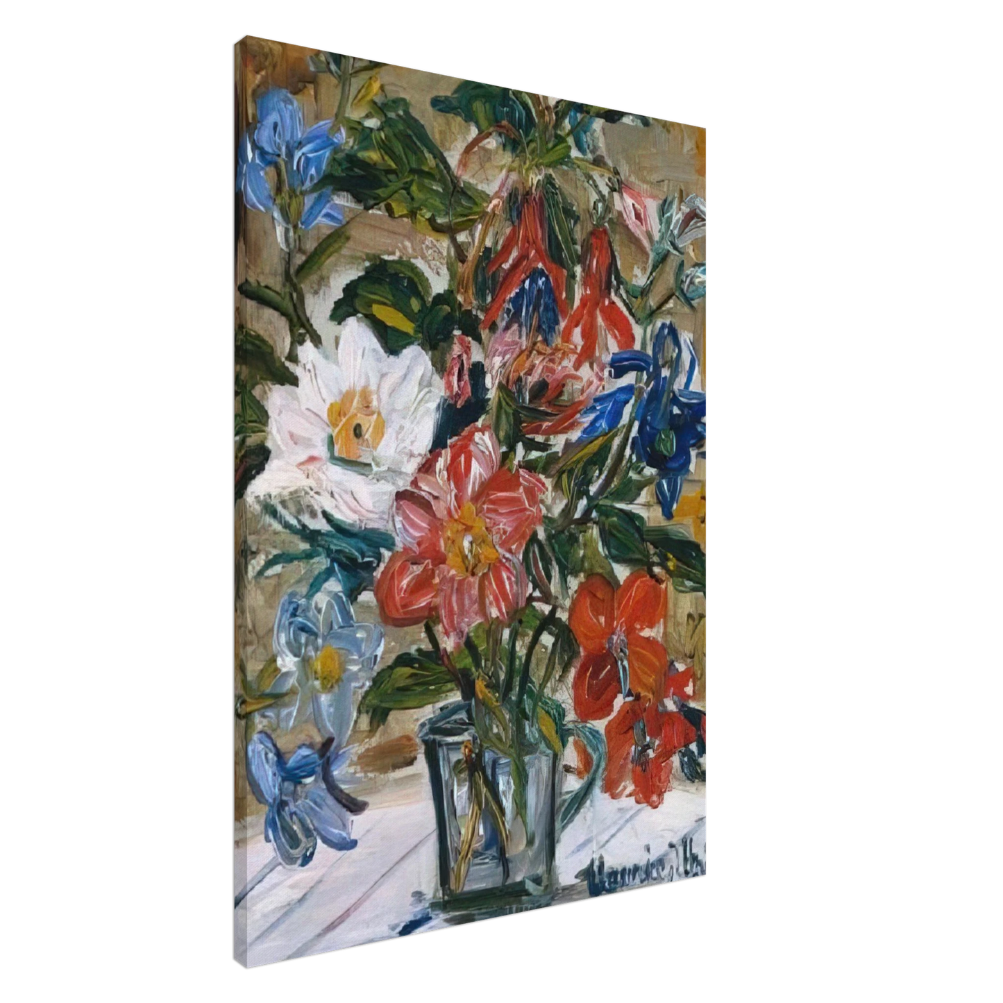 Maurice Utrillo - VASE WITH FLOWERS Canvas - 20x30 cm / 8x12 inches-canvas