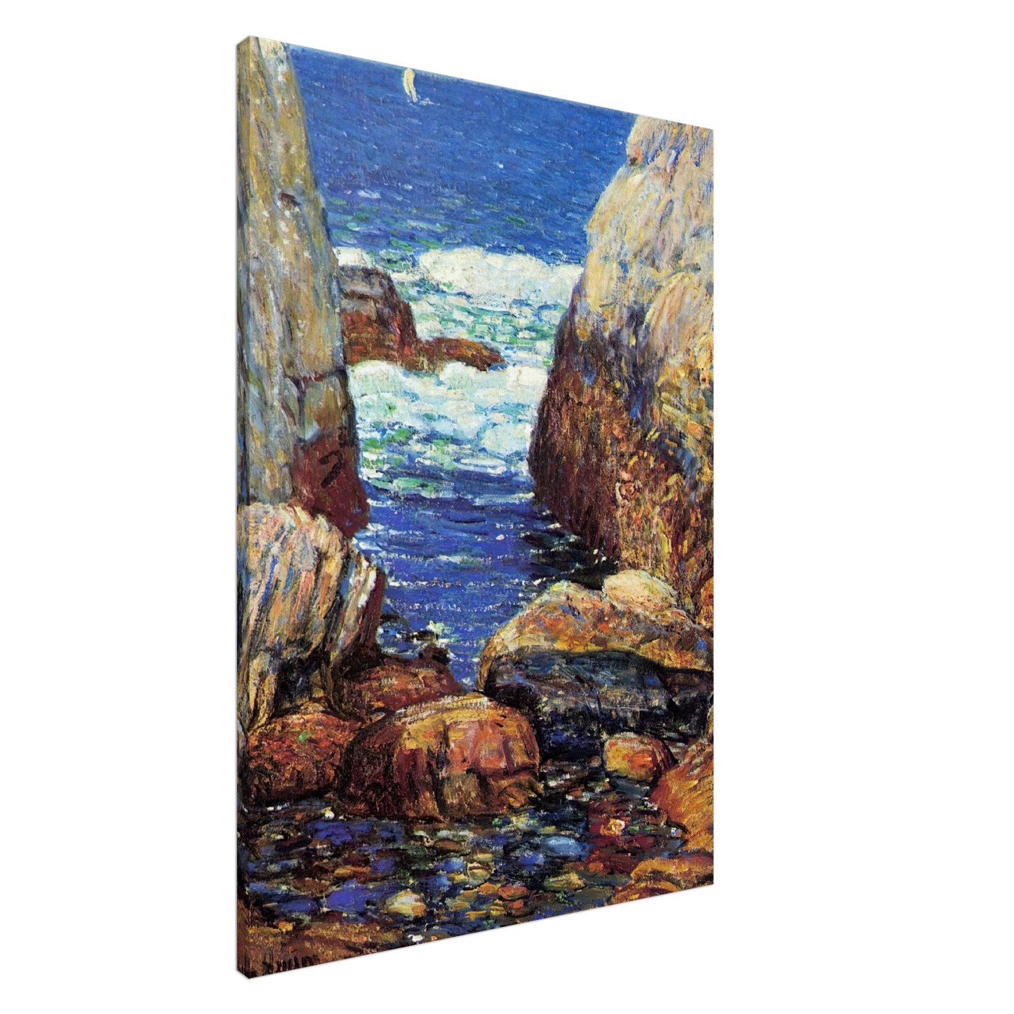 Childe Hassam - Sea and Rocks, Appledore, Isles of Shoals Canvas - 20x30 cm / 8x12 inches-canvas