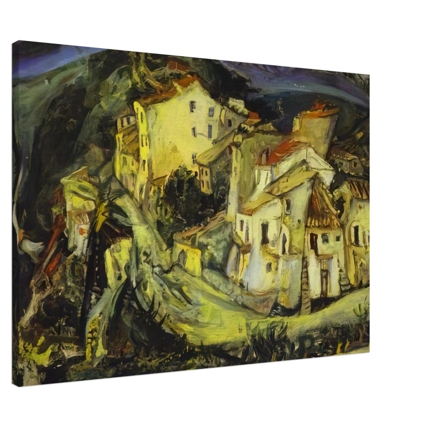 Chaim Soutine - HOUSES OF CAGNES Canvas - 20x30 cm / 8x12 inches-canvas