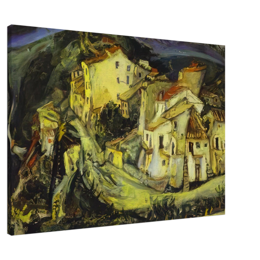 Chaim Soutine - HOUSES OF CAGNES Canvas - 20x30 cm / 8x12 inches-canvas