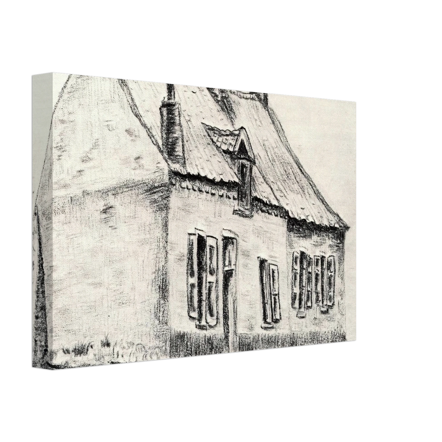 Vincent van Gogh - A house Magros Canvas - 40x60 cm / 16x24 inches-canvas