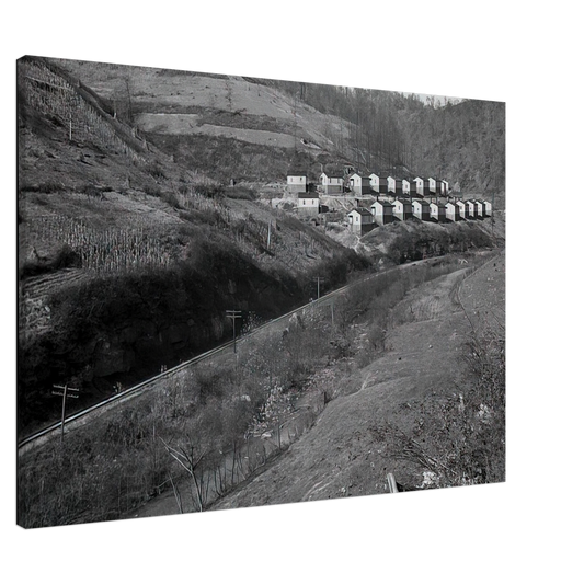 Ben Shahn - COAL COMPANY TOWN IN JENKINS 1935 Canvas - 20x30 cm / 8x12 inches-canvas