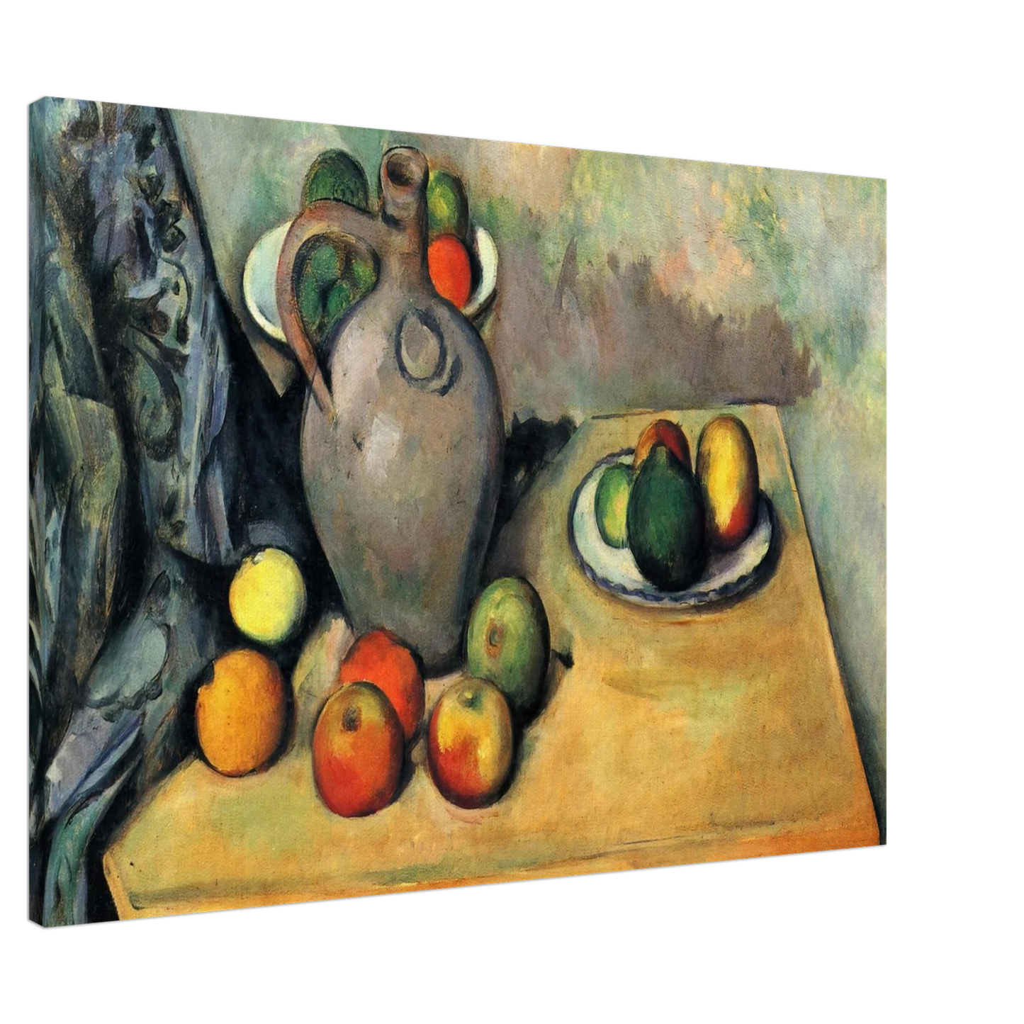 Paul Cezanne - Still life, jug and fruit on a table Canvas - 20x30 cm / 8x12 inches-canvas