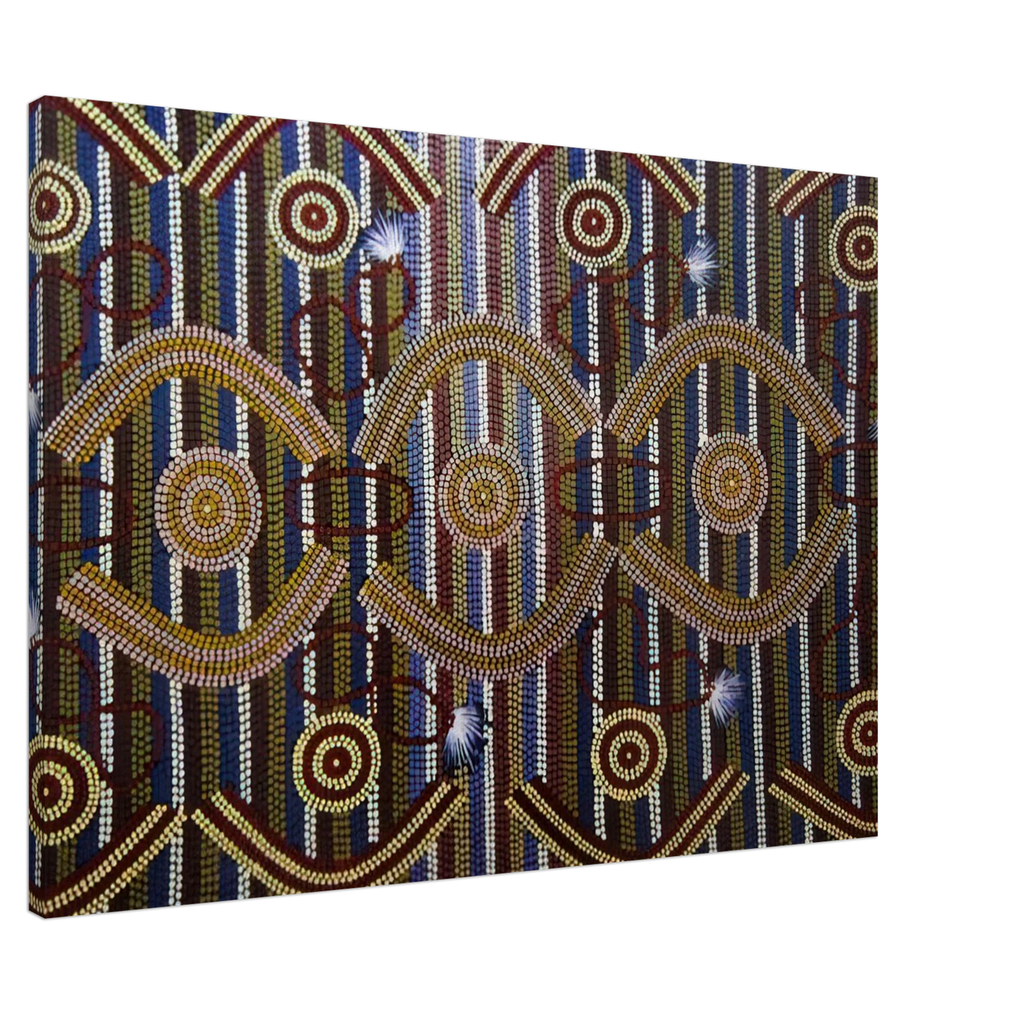 Clifford Possum Tjapaltjarri - Anmatyerre Ceremonial Designs Associated with the Rockhole Site Intankangu - 1982 Canvas - 20x30 cm / 8x12 inches-canvas