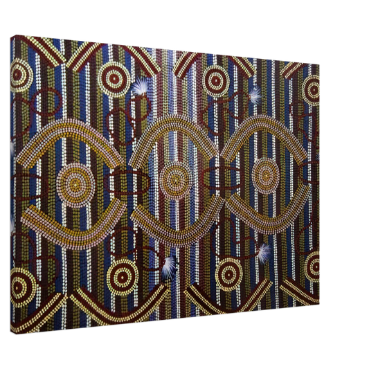 Clifford Possum Tjapaltjarri - Anmatyerre Ceremonial Designs Associated with the Rockhole Site Intankangu - 1982 Canvas - 20x30 cm / 8x12 inches-canvas