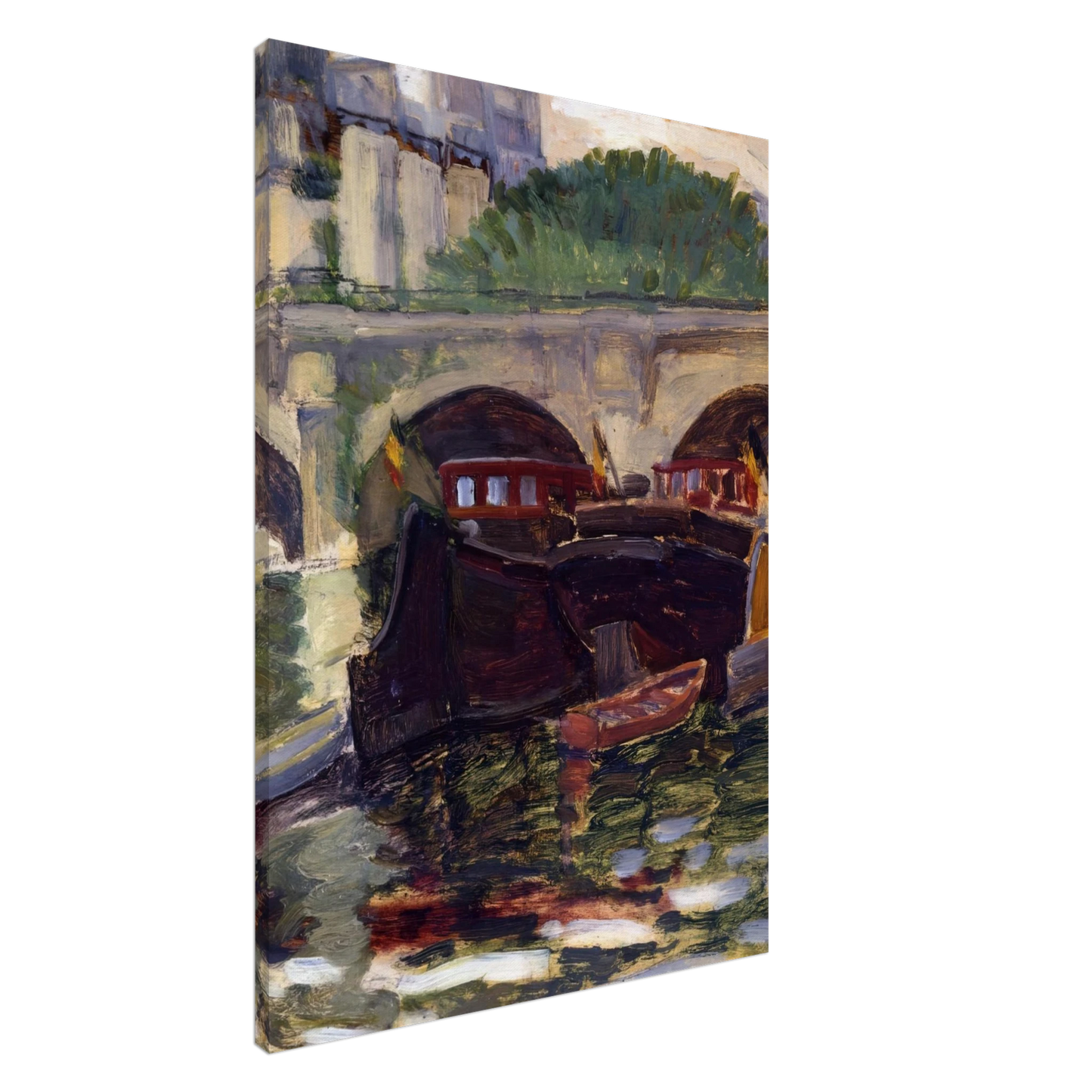 Henri-Edmond Cross - Barges Canvas - 20x30 cm / 8x12 inches-canvas