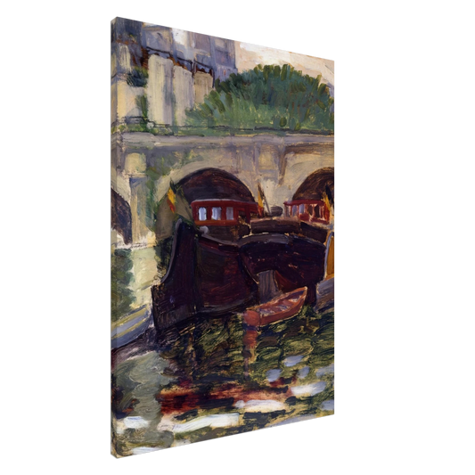 Henri-Edmond Cross - Barges Canvas - 20x30 cm / 8x12 inches-canvas