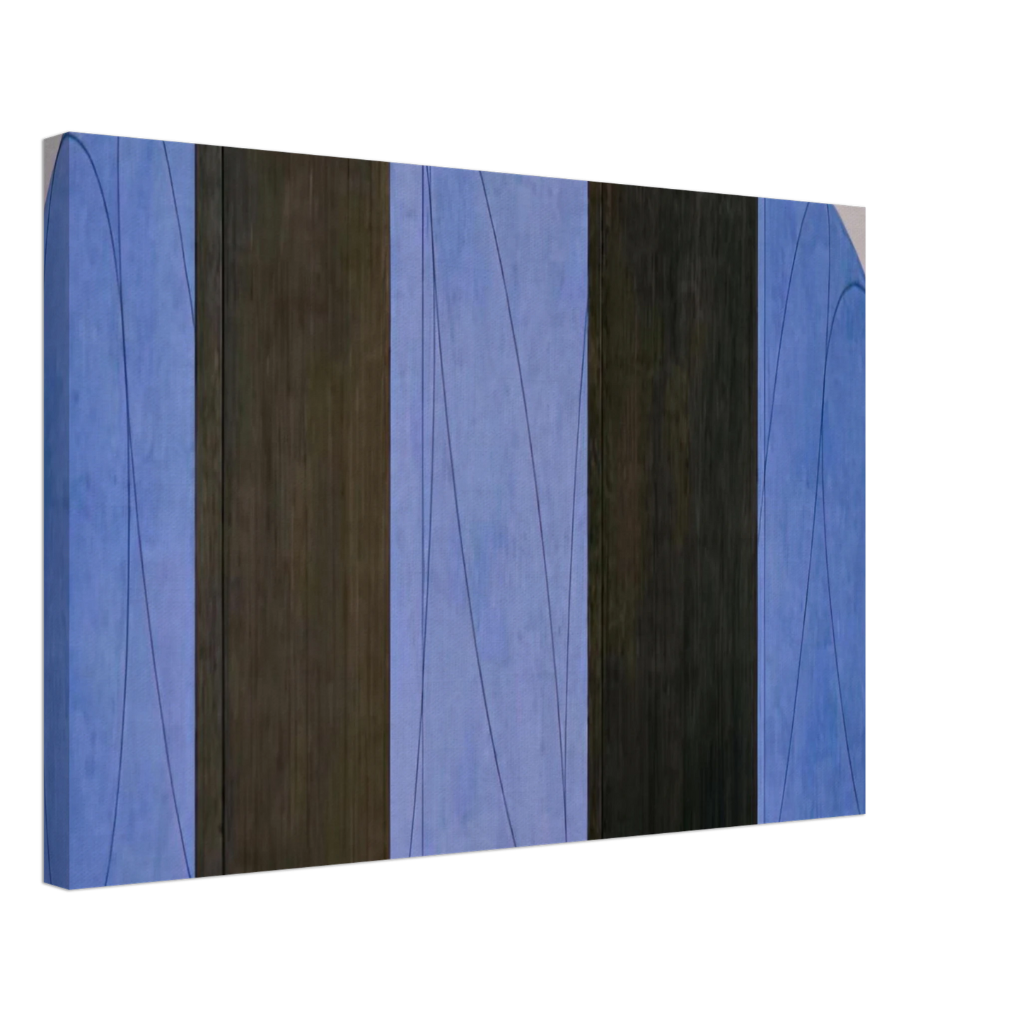 Robert Mangold - BLUE BLACK FIVE PANEL ZONE PAINTING 1998 Canvas - 40x60 cm / 16x24 inches-canvas
