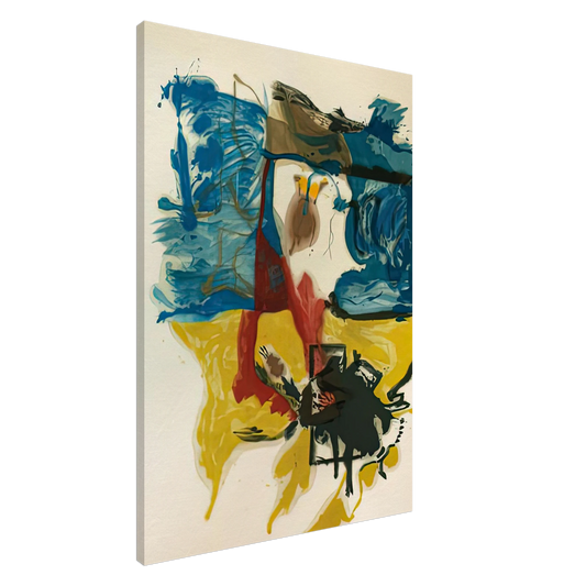Helen Frankenthaler - Beach Scene, 1961- Canvas - 20x30 cm / 8x12 inches-canvas