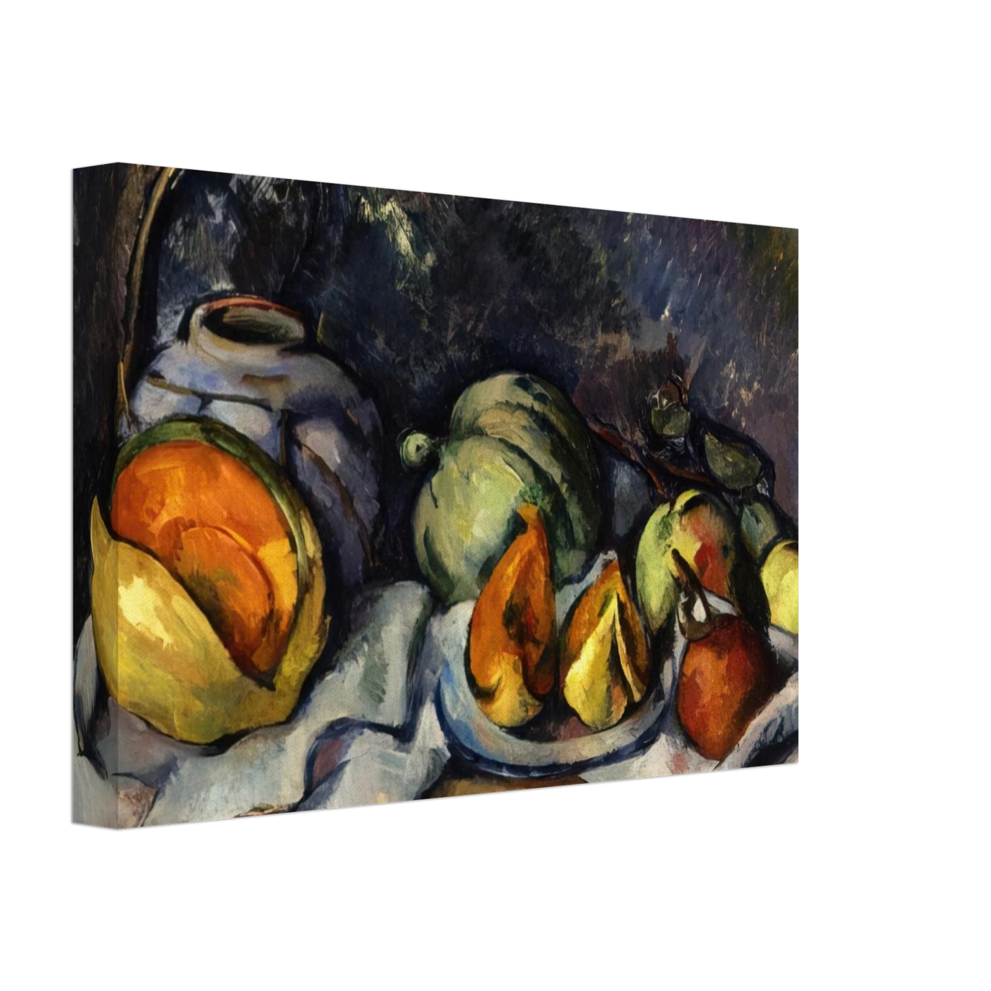 Paul Cezanne - Still Life with Fruit and a Ginger Pot Canvas - 70x100 cm / 28x40 inches-canvas